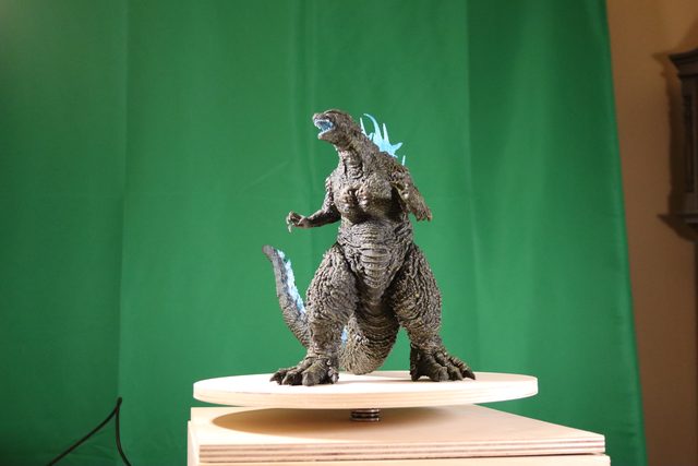Turntable with figure mounted